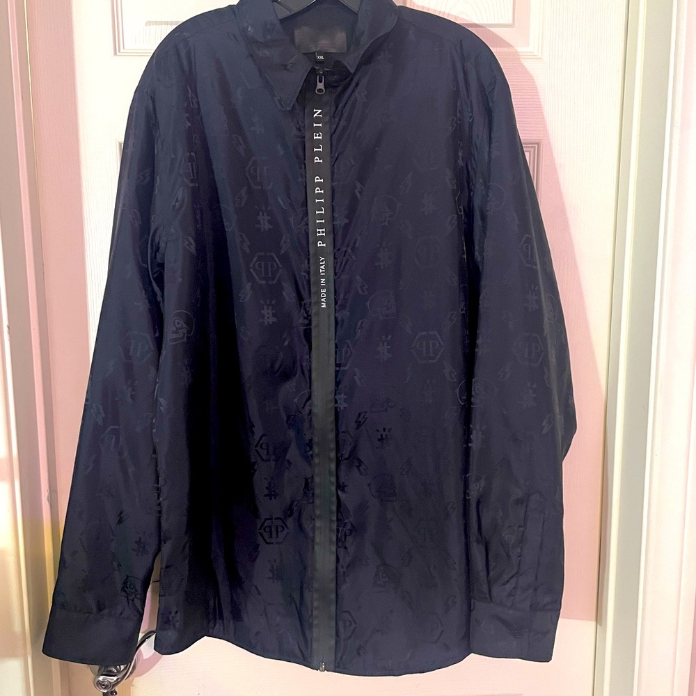 Phillpp Plein Men’s Zip Up Black Jacket
